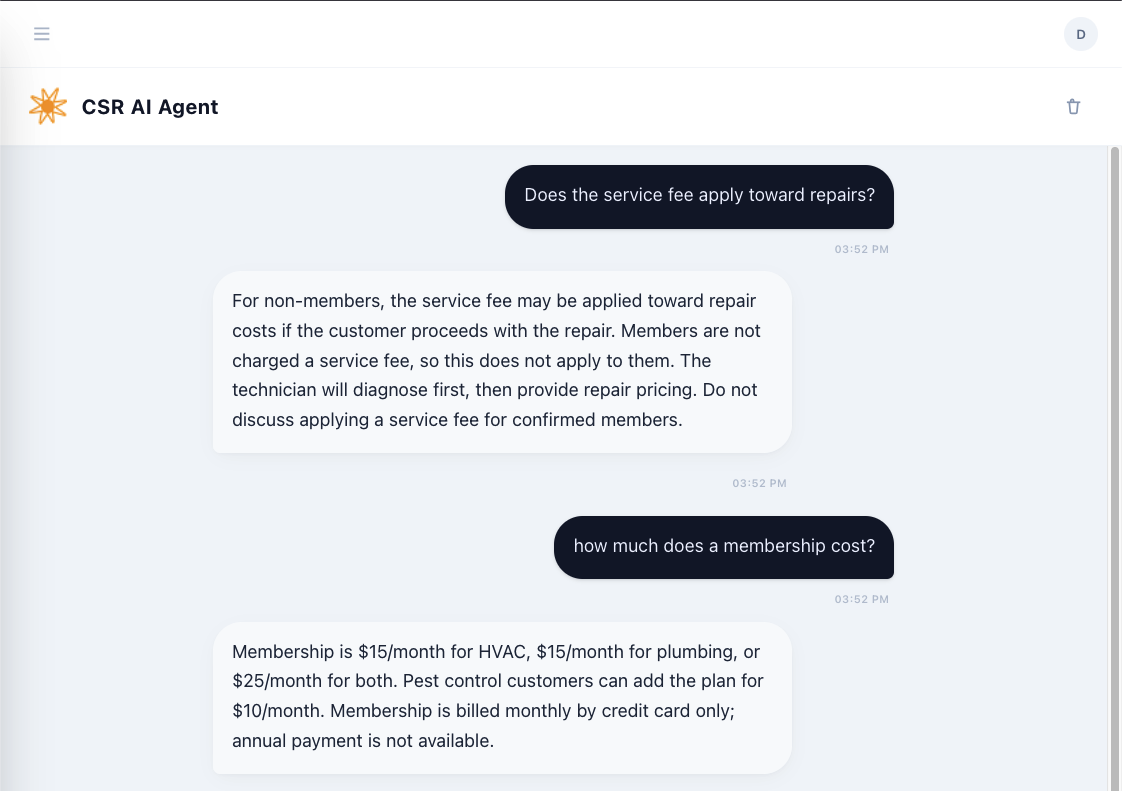 RAG Copilot for CSR & Sales Teams — case study preview